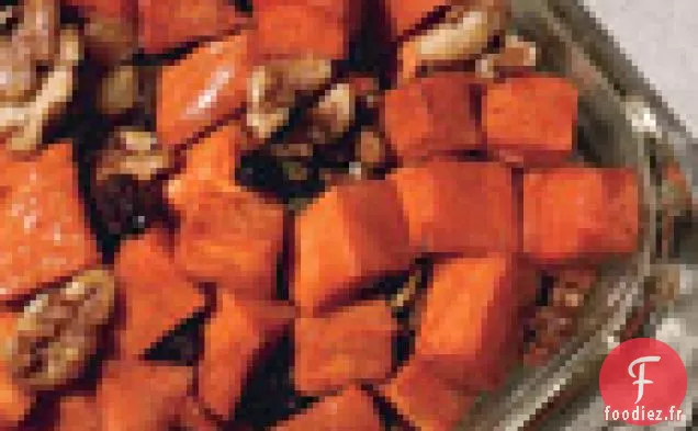 Ignames Grenat au Sirop d'Érable, Noix et Raisins Secs à l'eau de Vie