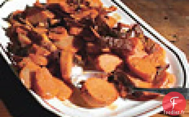 Ignames À La Peau Croustillante Et Vinaigrette Au Beurre Brun