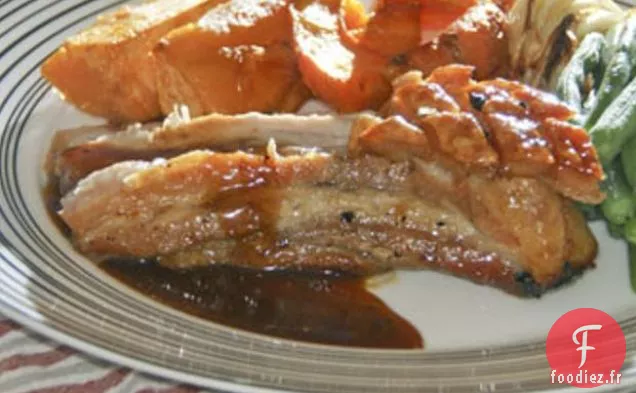 Poitrine De Porc Rôtie Au Sirop D'Érable Et Vinaigre De Cidre De Pomme