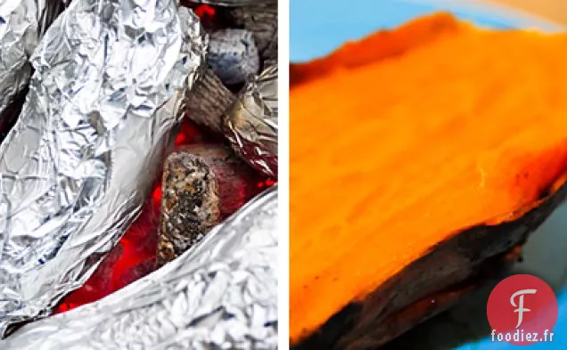 Grillades: Patates Douces Rôties À La Braise Avec Beurre À La Cannelle Et À L'Érable