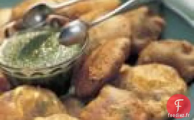 Beignets de Pommes de Terre épicés au Chutney vert