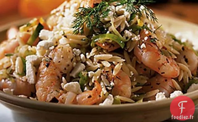Orzo aux Crevettes et aux Herbes Fraîches