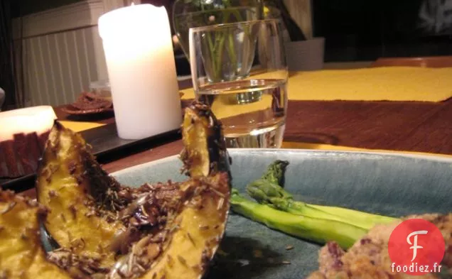 Courge De Gland Rôtie, Oignons Perlés Et Romarin