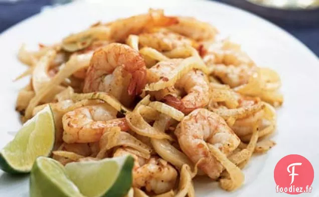 Crevettes et Fenouil dans une Sauce à l'Ail Chaud