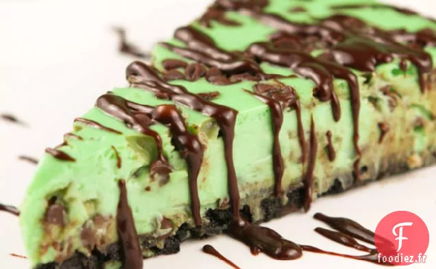 Gâteau au Fromage aux Pépites de Chocolat à la Menthe