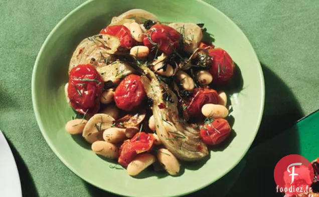 Tomates Rôties À L'huile D'Olive Et Fenouil Aux Haricots Blancs