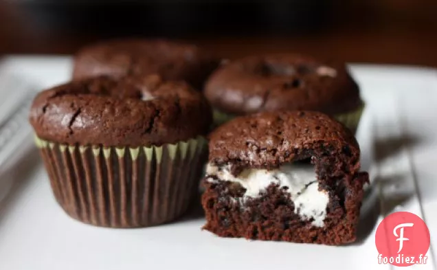 Cupcakes au Brownie Fourrés à la Menthe