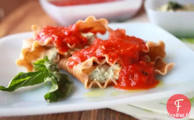 Lasagne Végétalienne Sans cuisson À La Ricotta Au Basilic De Noix De Cajou