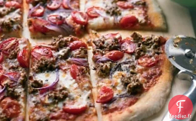 Pizza Hamburger Et Tomate-Raisin