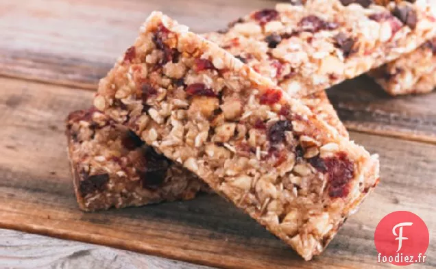 Barres de glucides post-noix de raisin