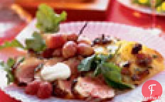 Magret de Canard à la Crème Fraîche et Raisins Rôtis