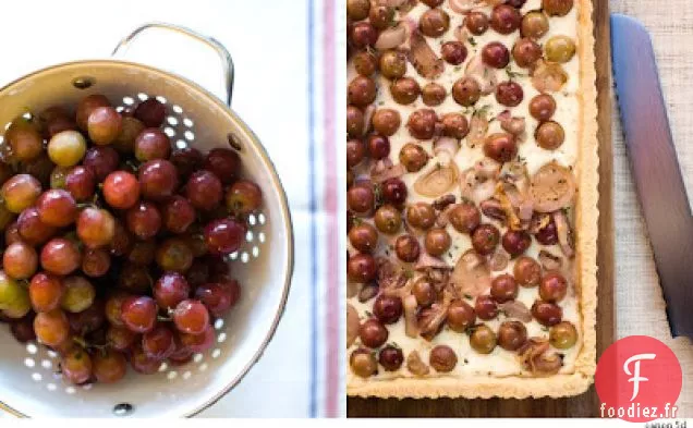 Tarte aux Raisins Rôtis et à l'Échalote