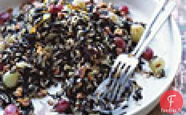 Vinaigrette de Riz Sauvage aux Raisins Rôtis et aux Noix