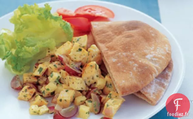 Salade De Poulet Au Curry Grillé Et Pita