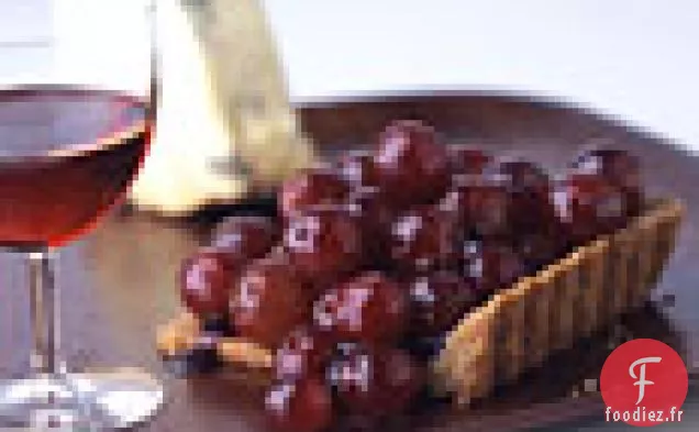 Tartes aux Raisins Glacées au Porto avec Croûte de Noix de Pécan