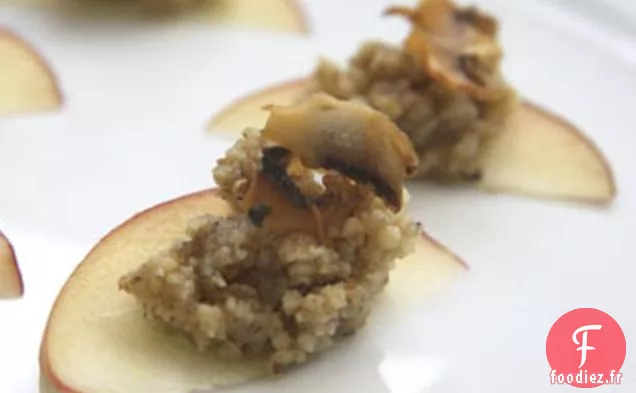 Pommes Au Pesto De Noix Et Chips De Champignons