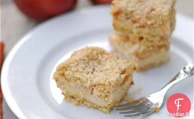 Barres de Gâteau au Fromage à la Miette de Pomme