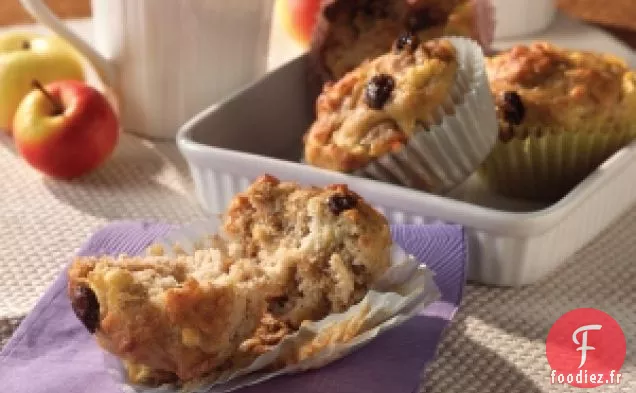 Muffins au Son de Pommes Et Raisins Secs