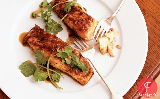 Saumon Rôti à la poêle avec Glaçage Soya-Gingembre