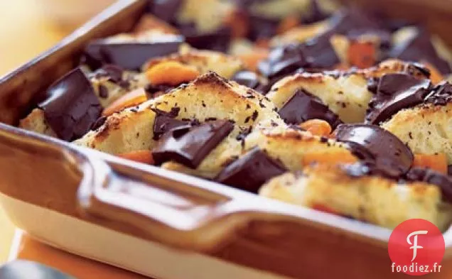 Pouding au Pain au Chocolat Et aux Abricots