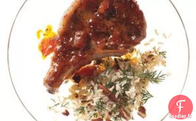 Côtelettes de Porc glacées à l'Abricot