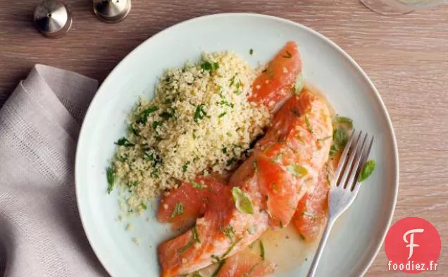 Saumon Rôti à l'Échalote Sauce Pamplemousse