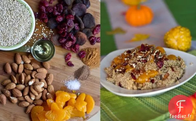 Quinoa Épicé À La Mandarine Et À L'Érable Avec Canneberges, Abricots Et