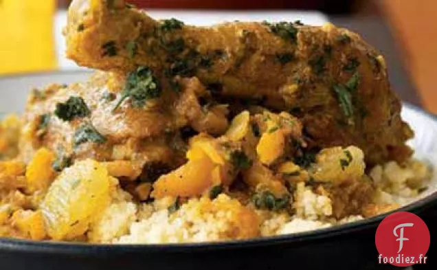 Tajine de Poulet, Dattes et Abricots