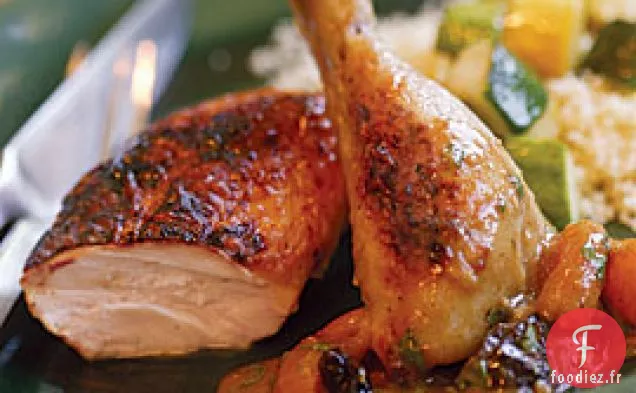 Poulet Rôti À La Sauce Marocaine Aux Abricots