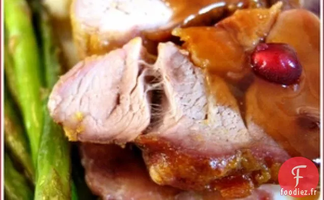 Filet De Porc Glacé À La Moutarde Farci Aux Abricots