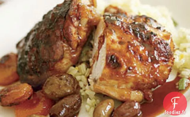 Poulet Rôti Au Miel Et Au cumin Espagnol Aux Abricots et Olives