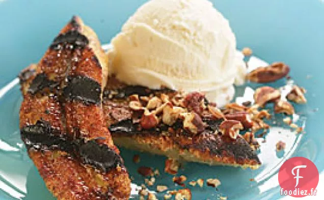 Bananes Grillées À La Cannelle Et au Sucre Avec Glace À La Vanille et Bourbon