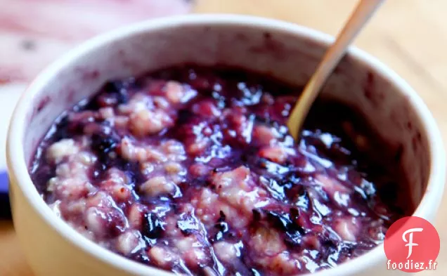 Bouillie De Petit Déjeuner Aux Myrtilles Et À La Banane
