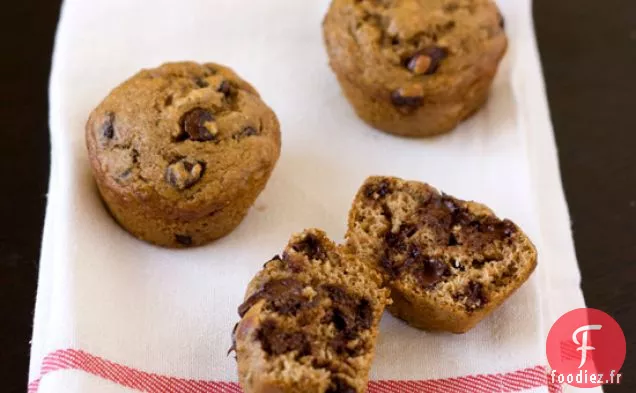Muffins aux Pépites de Chocolat Espresso à la Banane Plus Sains
