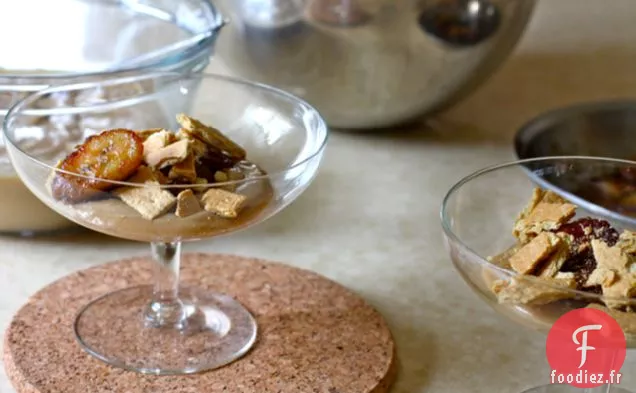 Pouding Au Caramel Au Beurre Avec Bananes Caramélisées Et Crème