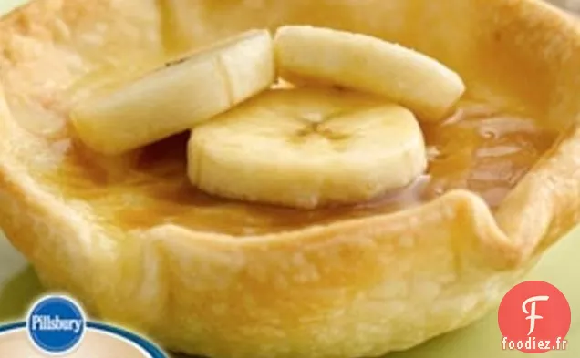 Tartes à la Crème Brûlée au Chocolat Blanc et à la banane
