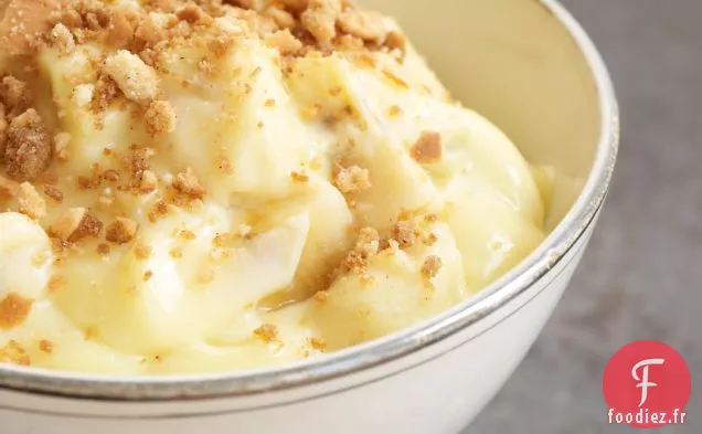 Pudding à la Banane et Crumble à la Gaufrette à la Vanille