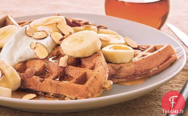 Gaufres Puissantes Au Yogourt, Aux Bananes Et Aux Amandes