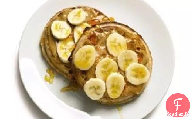 Gaufres Au Beurre De Noix Et Bananes