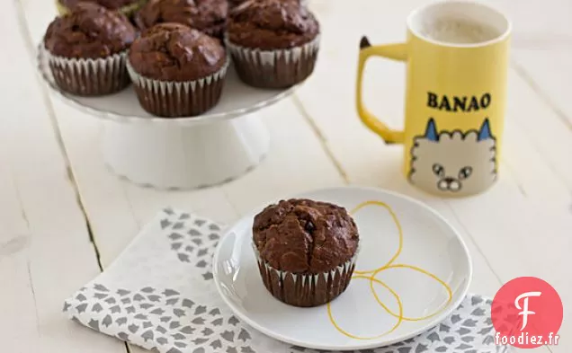 Muffins au Chocolat Noir Et à la Banane