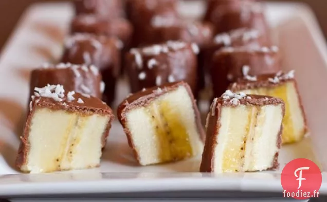 Bouchées de Bananes Au Chocolat Et au Beurre de Noix De Coco