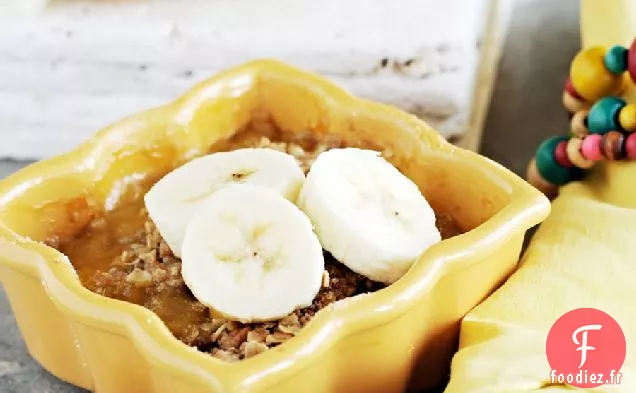 Dessert Individuel en Crumble de Banane Cuit Au Four