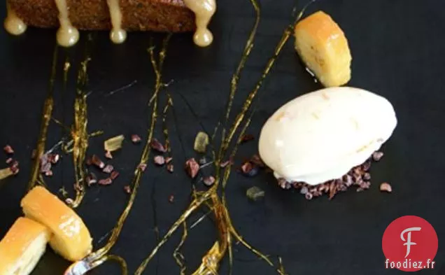 Tranche De Dattes Avec Bananes Au Thé Earl Grey Et Glace Au Gingembre