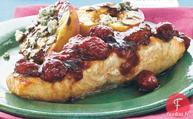 Saumon Glacé aux Pêches et aux Framboises