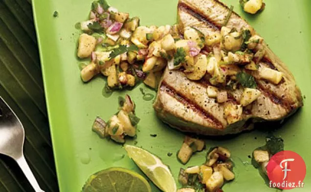 Fruits de Mer grillés avec Salsa Banane-Citron Vert