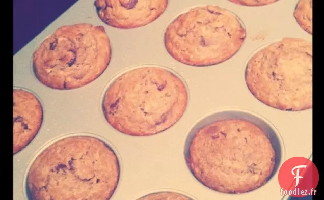 Muffins Puissants Au Beurre D'Arachide Et À La Banane