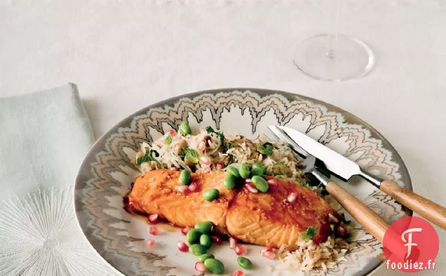 Saumon Glacé à la Grenade et Riz Arménien