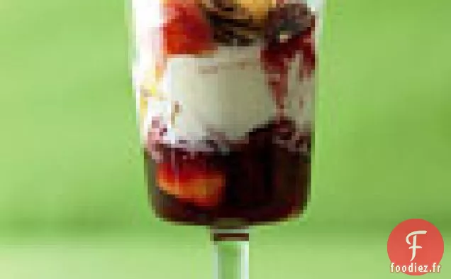 Sundaes à la Nectarine, à la Mûre et aux Noix de Pécan