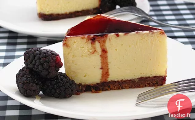 Gâteau Au Fromage Au Citron Avec Réduction Balsamique Aux Mûres