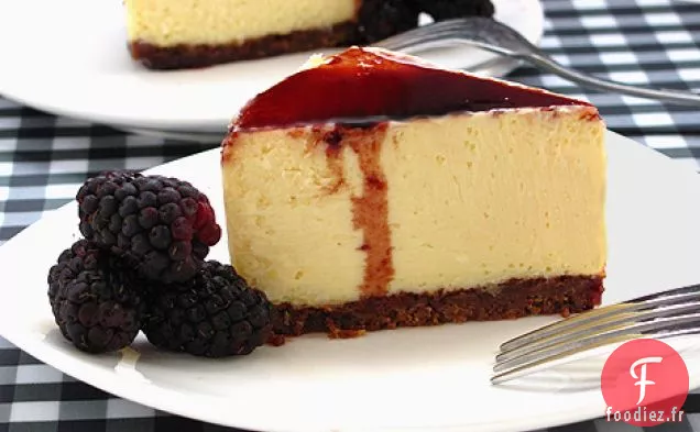 Gâteau Au Fromage Au Citron Avec Réduction Balsamique Aux Mûres